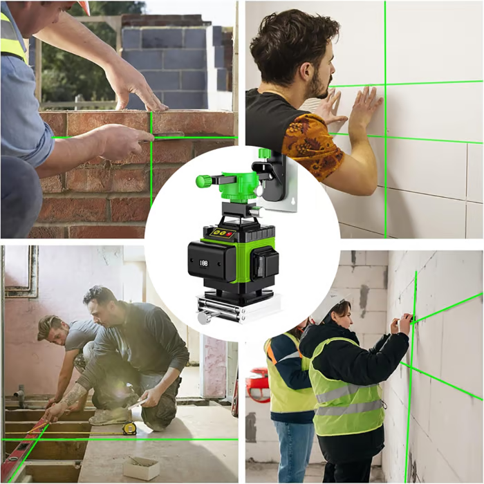 Nivålaser 4D Pro – 360° linjer för exakt montering och utjämning