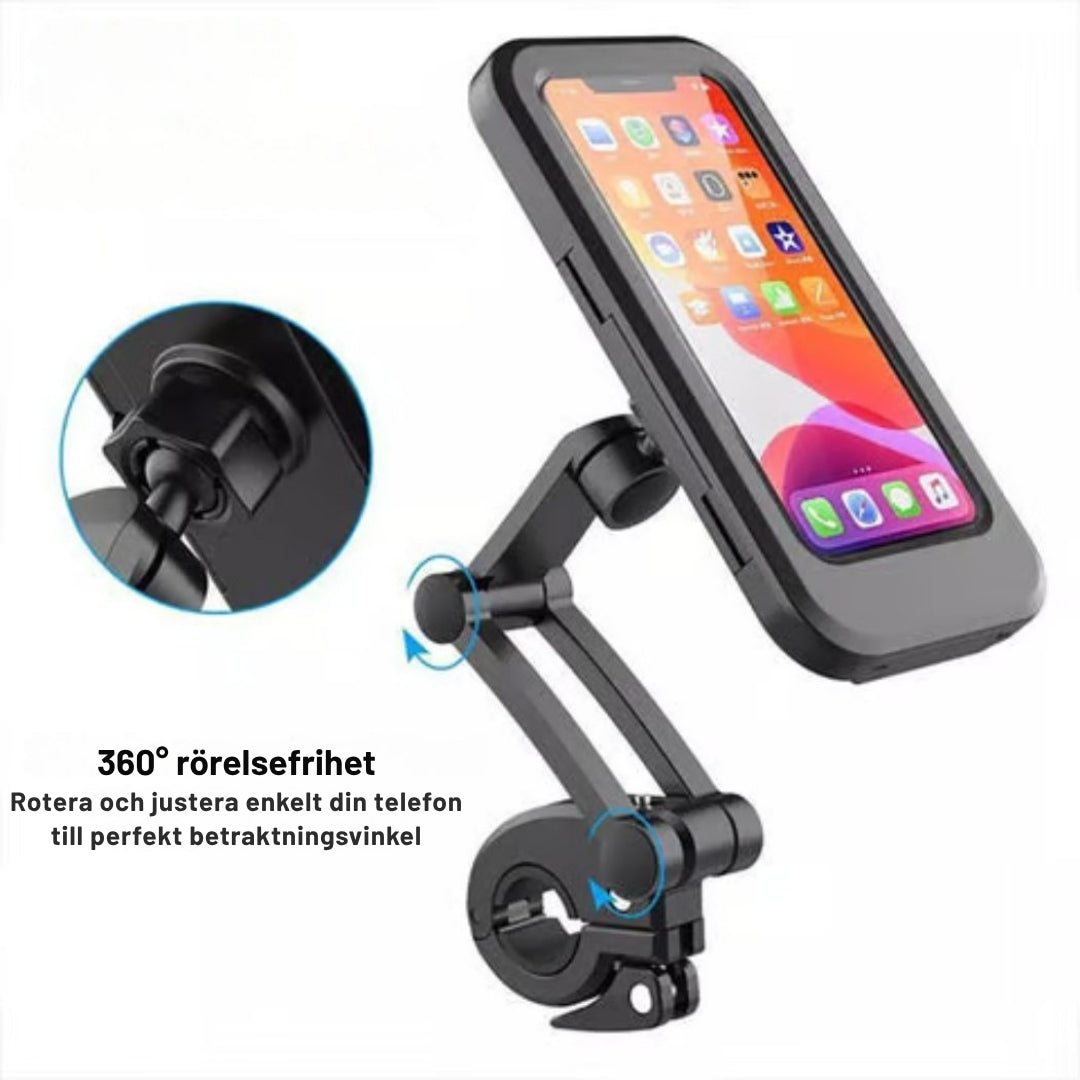 FästeFix 360 – Stabil och justerbar mobilhållare för bil, MC och elcykel